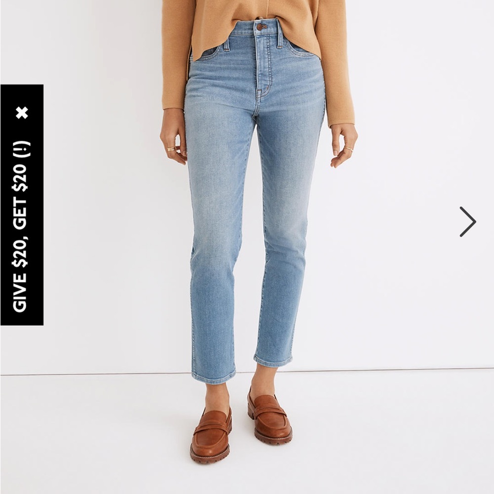 NWT Madewell stovepipe jeans in Petite Euclid wash